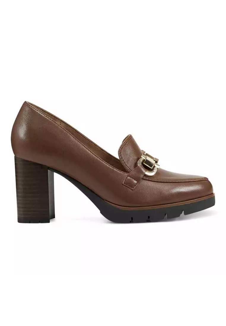 Discount on Easy Spirit  shoes - SKU: Mirror Heeled Loafers Medium Brown