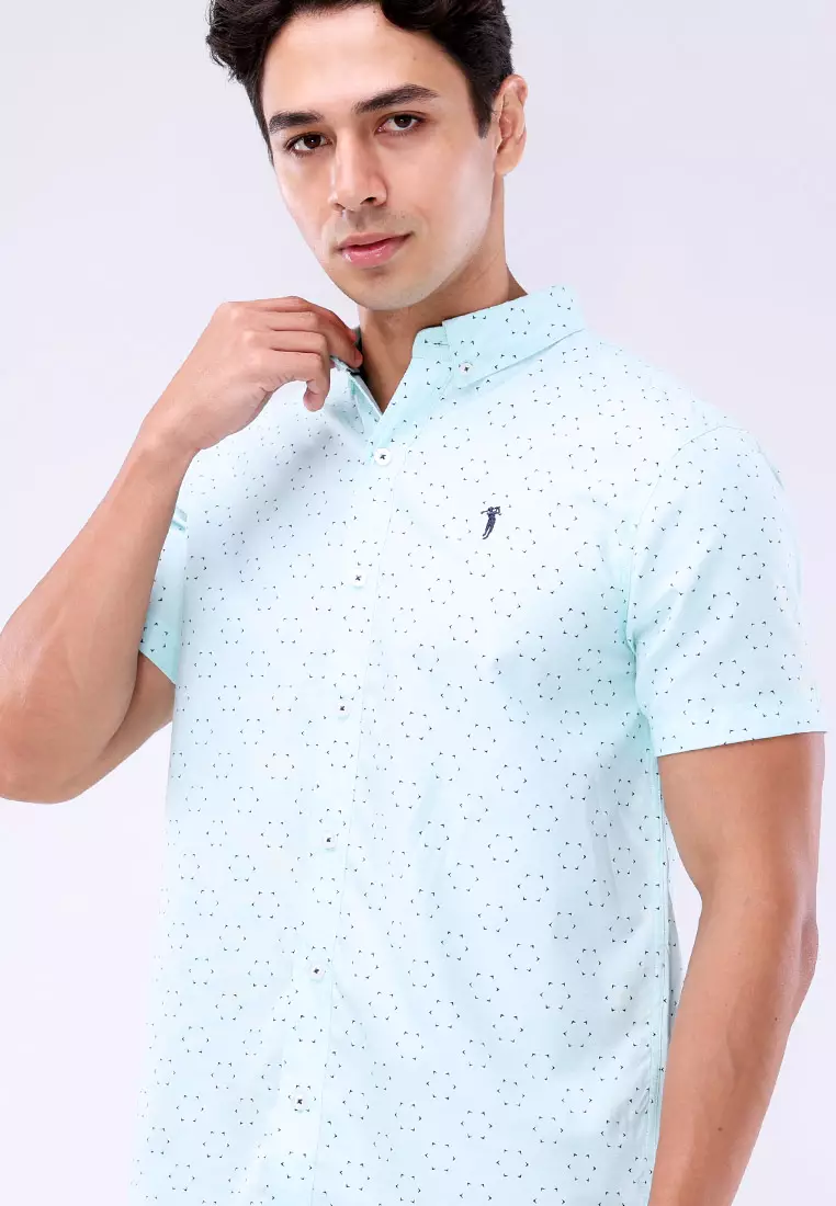 Printed Woven Polo Short Sleeve