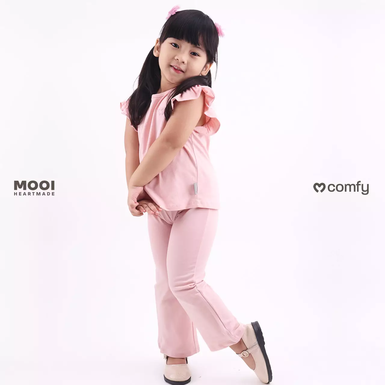 Mooi Celana Panjang Anak Perempuan Comfy Flared Pants - Sage Green