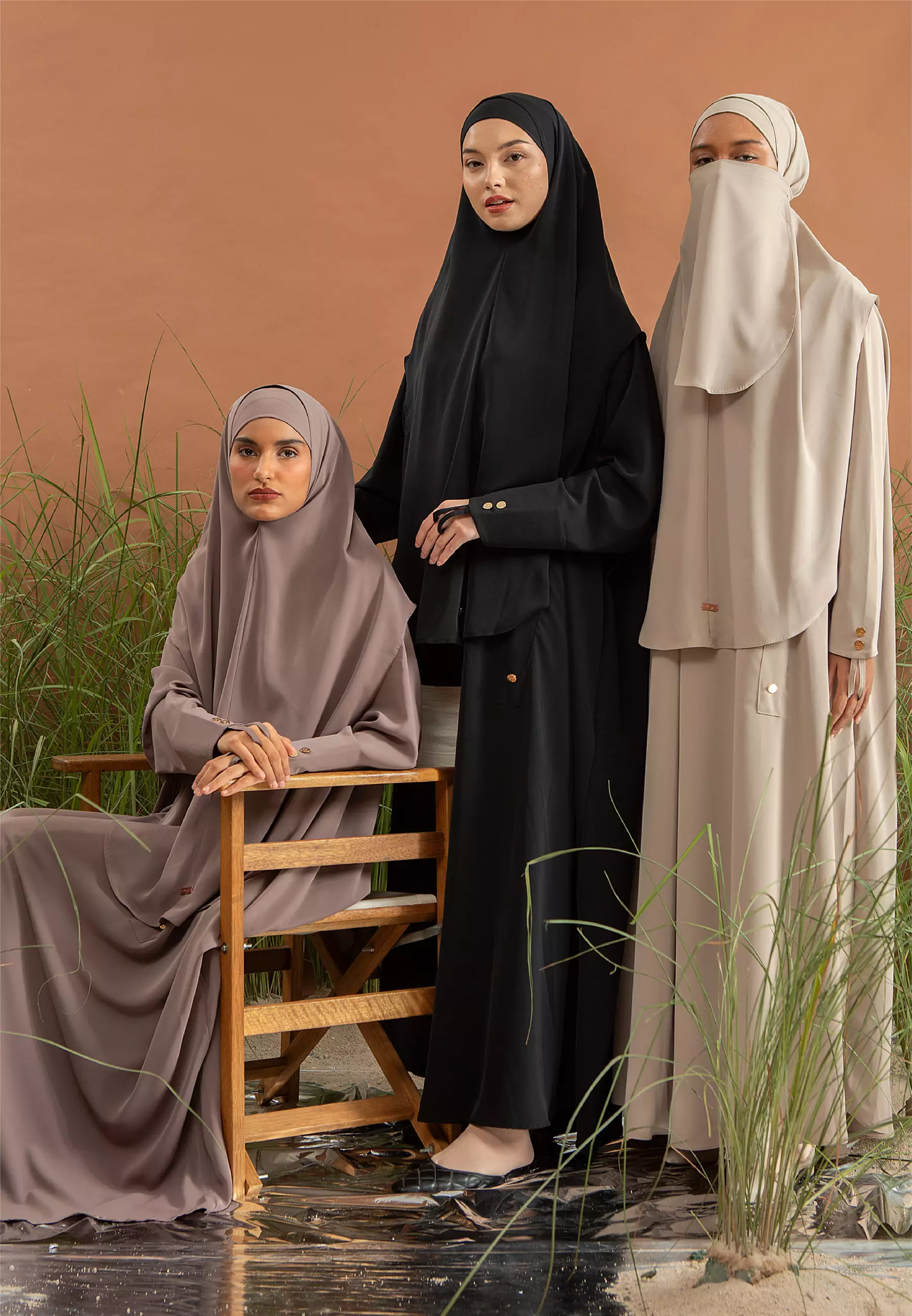 Asma Abaya Set Coffee L-XL