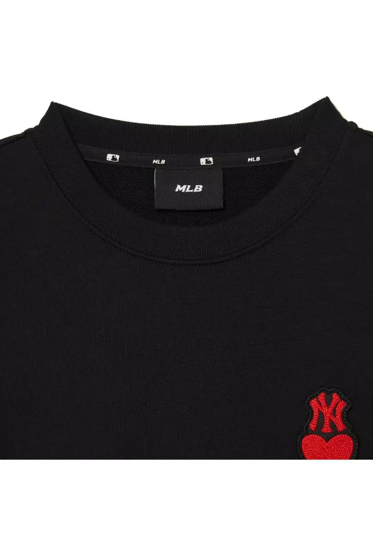 WOMEN HEART CROP SWEATSHIRTS NEW YORK YANKEES