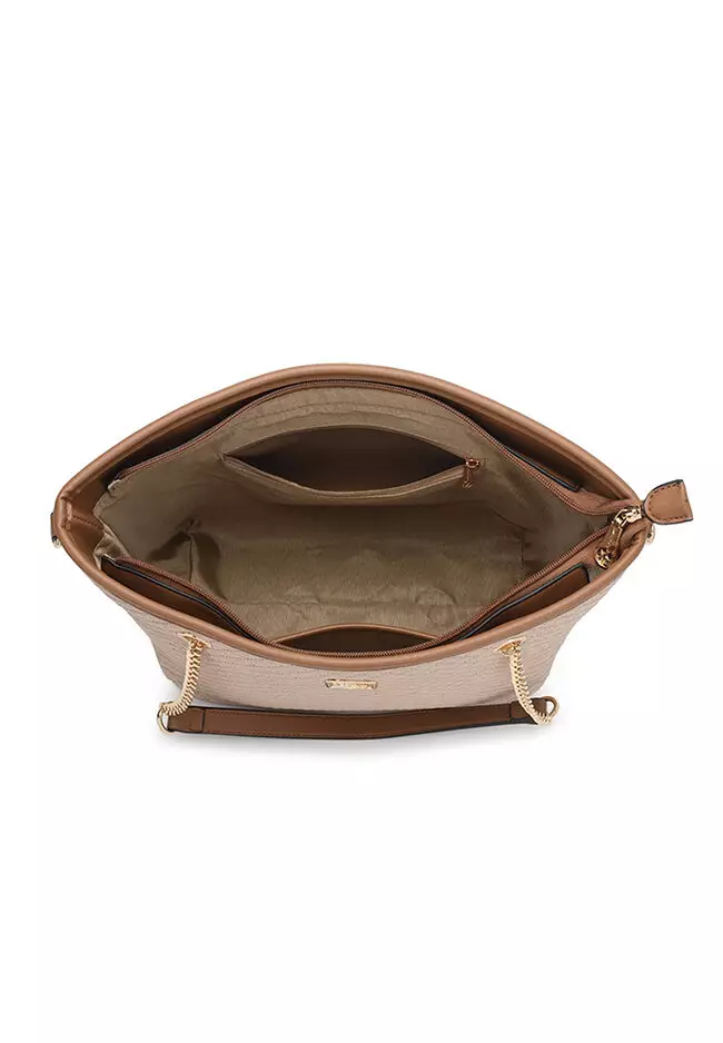 Women's 3 in 1 Quilted Bag - Tote Bag / Wallet / Pouch (Tas 3 in 1 - Tas Jinjing / Dompet Wanita / Kantong Wanita) - Krem