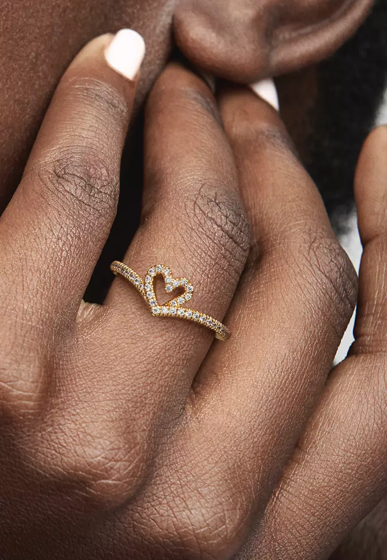 Pandora sparkle and hearts outlet ring rose gold