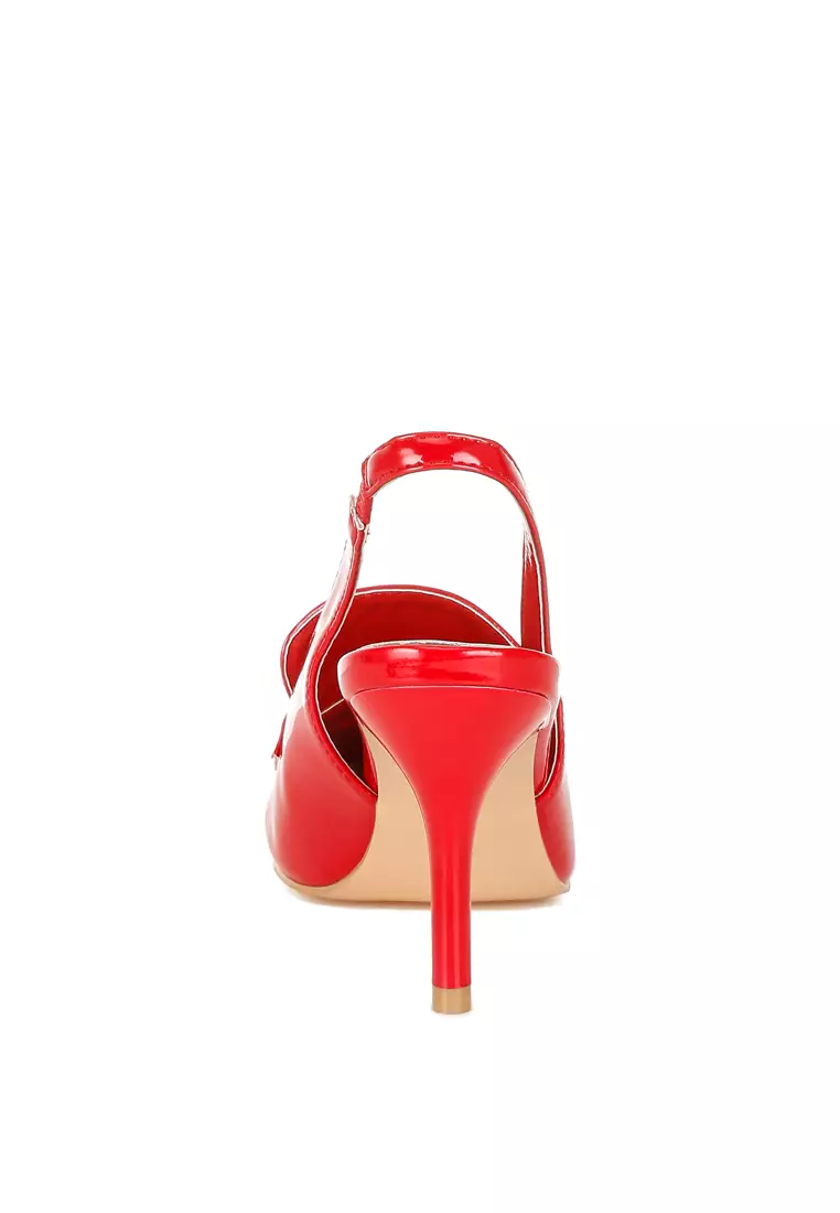 Slingback Loafer Sandals In Red