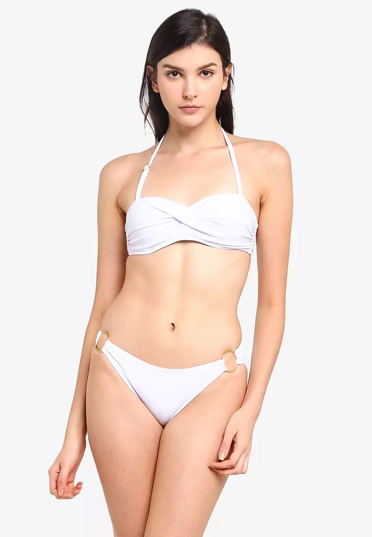 Buy PINK N' PROPER Basic Bandeau Push Up Underwire Bikini Set in White 2024  Online