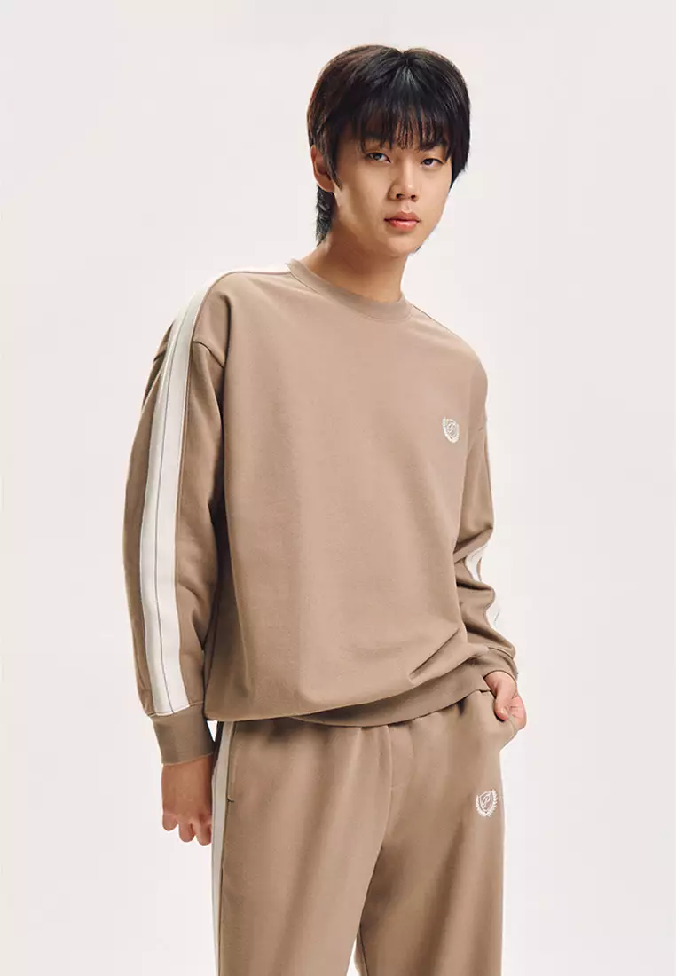 Relaxed Fit Pullover Sweater with Embroidery