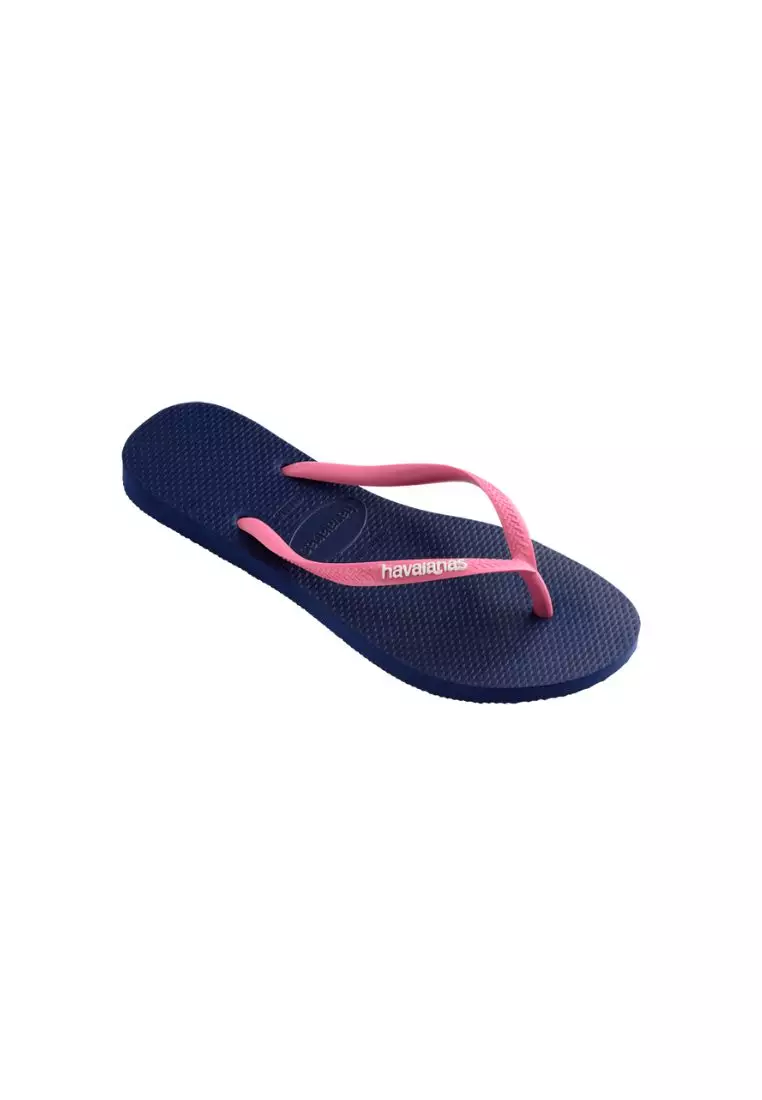 Buy Havaianas Women Slim Logo Pop Up Flip Flops Blue Pink Online