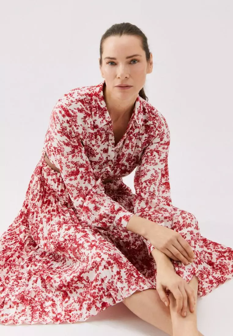 Pleated Shirt Dress
