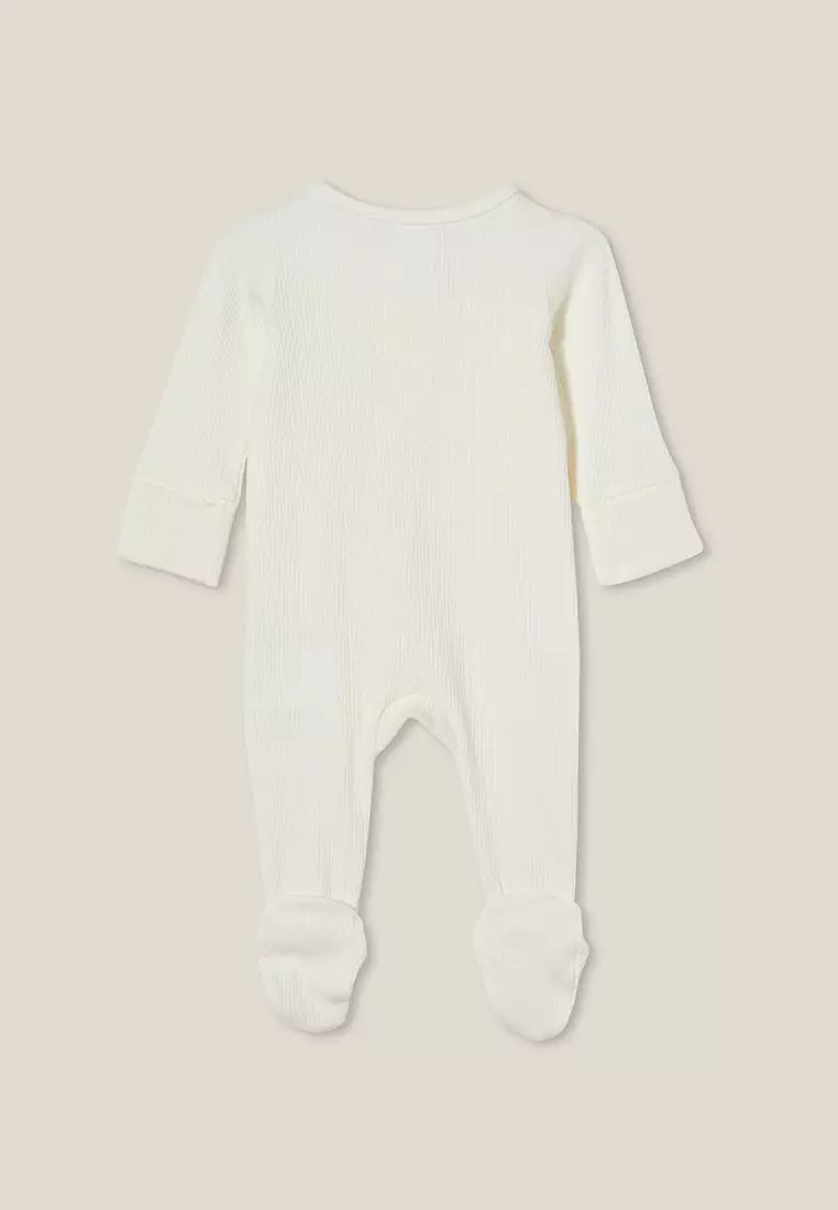 Organic Pointelle Zip Romper