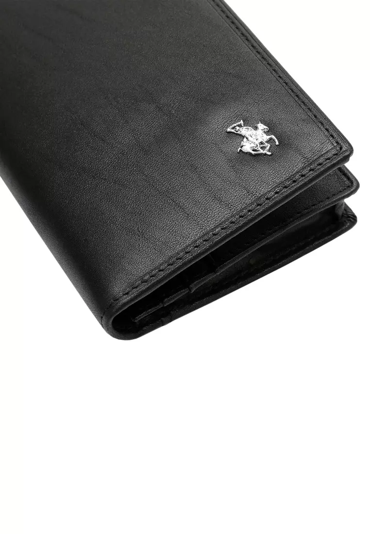 Men's RFID Blocking Bi Fold Long Wallet - Black