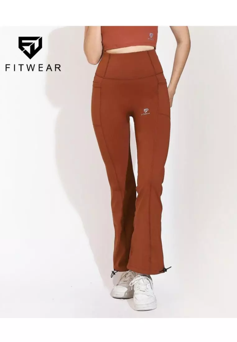Fitwear - Legging Jogger Olahraga Wanita LINDA 2IN1 ANKLE SERUT - BRICK DRYFIT 2POCKET