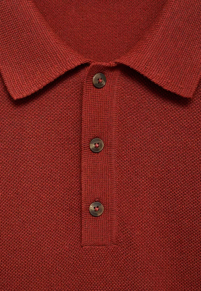 Fine-Knit Polo Shirt