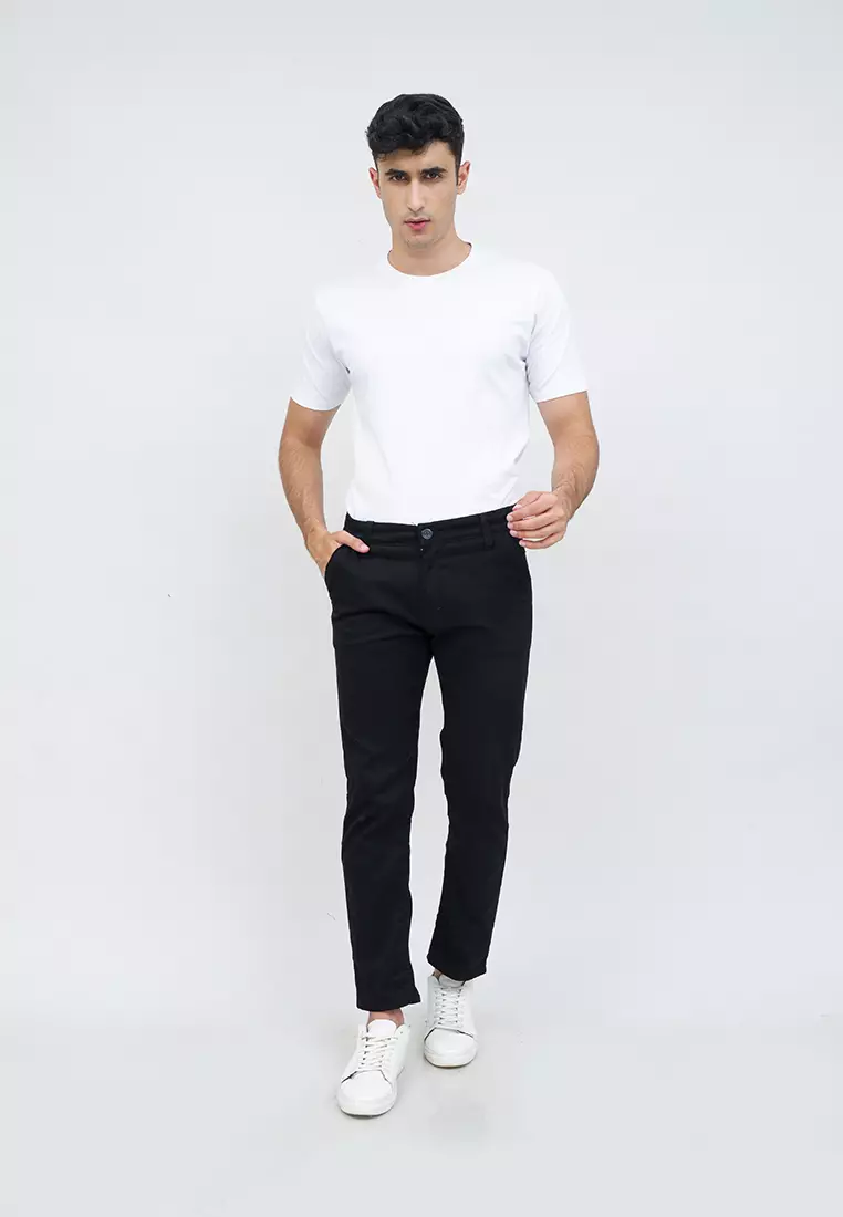 Celana Panjang Jeans Slim Fit Hitam Denim Pants Pria Houseofcuff