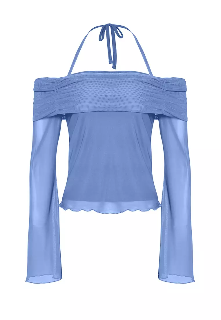 Knitted Blouse with Flared Sleeves