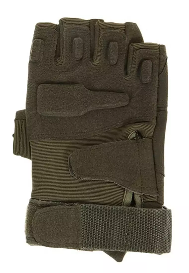 Irroin Sarung Tangan Motor Pria Half Finger Anti Slip Material Artificial Leather Kulit ORIGINAL