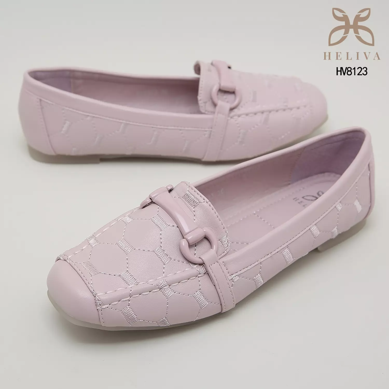 Heliva Abby Sepatu Loafers Slip On Monogram Horsebit