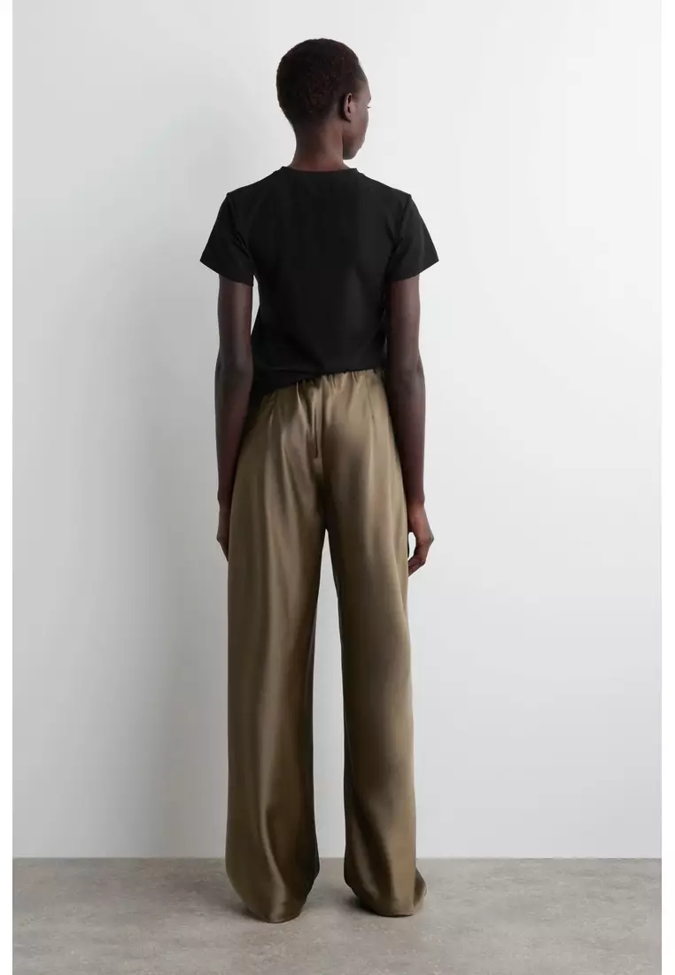SATIN WIDE-LEG TROUSERS