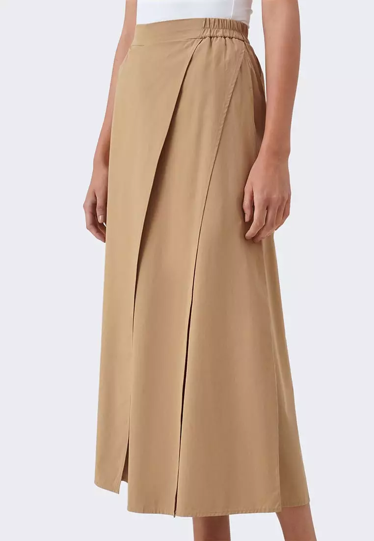 Women's Faux Wrap Elastic Wide Culottes