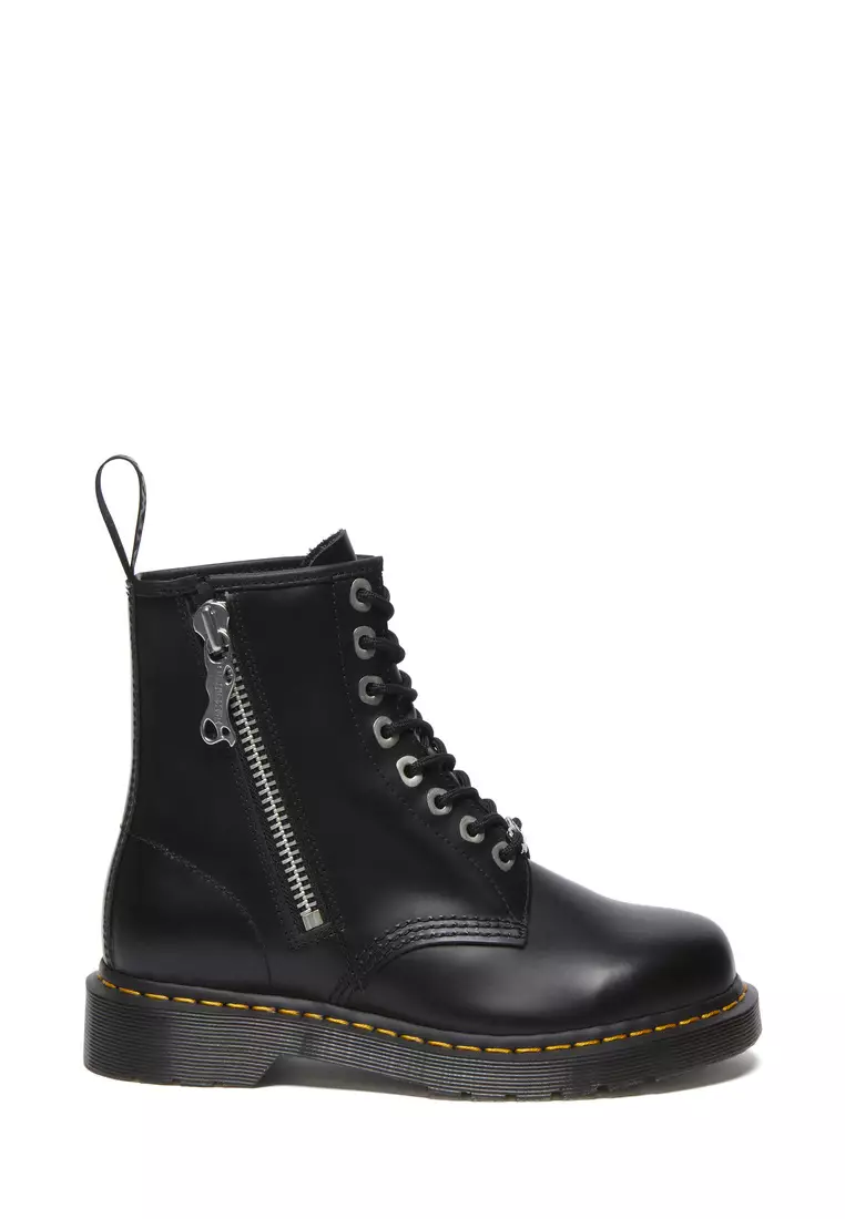 Discount on Dr. Martens  shoes - SKU: 1460 Zip Smooth Leather Lace Up Boots Black Women