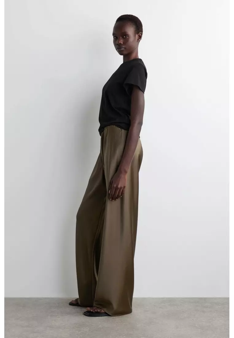 SATIN WIDE-LEG TROUSERS