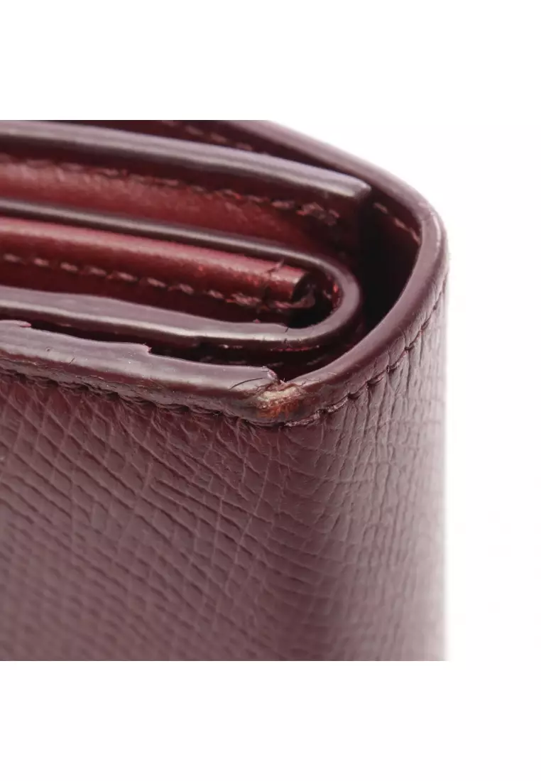 Pre-Loved Celine Small trifold wallet trifold wallet leather Bordeaux