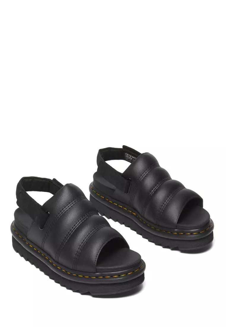 Kole Athena Leather Black Sandals Women