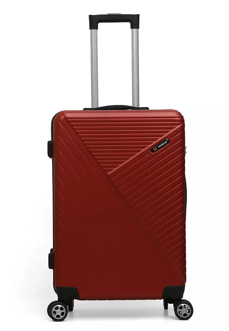 Isvara Tas Koper Hardcase Fiber One Set Unisex Large Compartment Suitcase Code Lock System Material ABS+PVC Coated ORIGINAL - Red