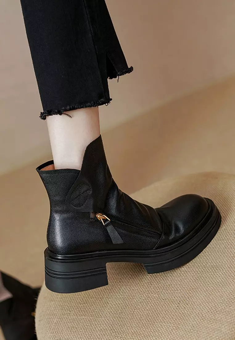 Buy Twenty Eight Shoes VANSA Top Layer Cowhide Double Zipper