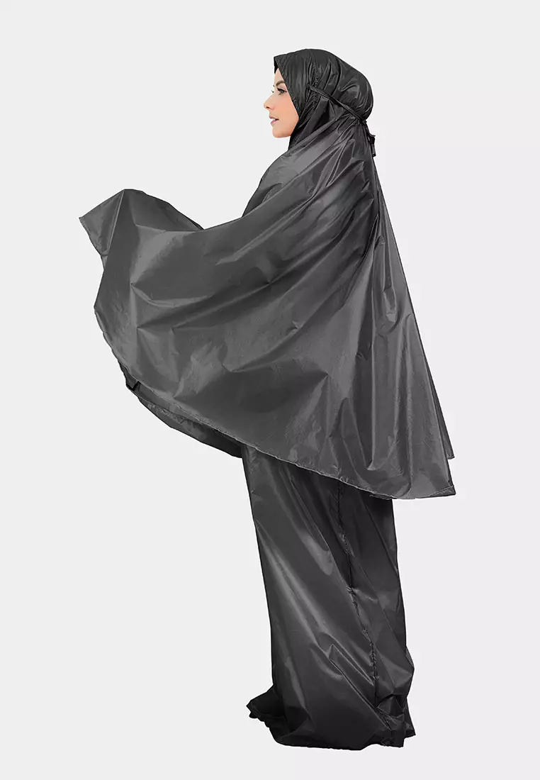 Zelena - Zalina Basic Prayer Set | Mukena Traveling Polos 2in1 - Black