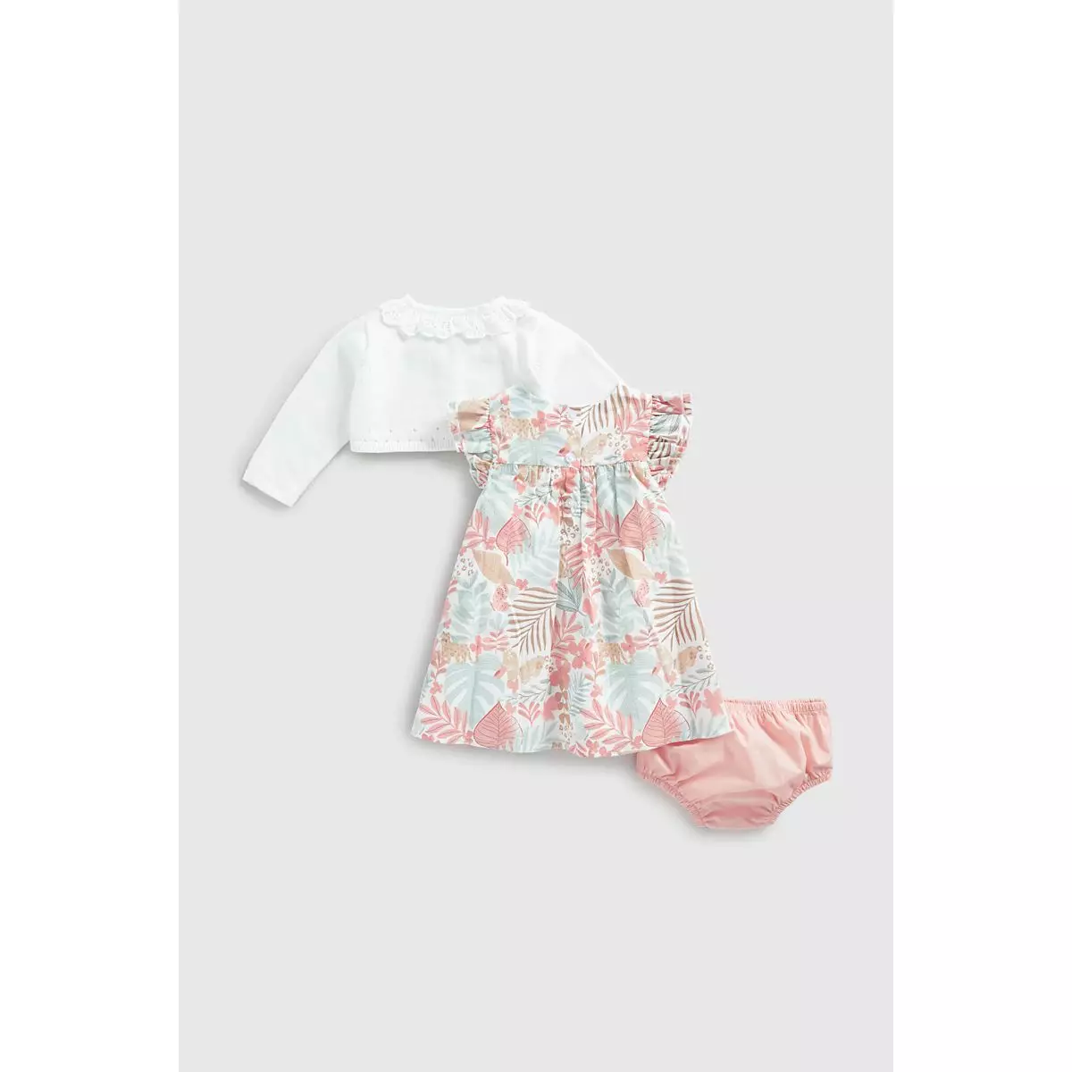 Mothercare Dress, Knickers and Cardigan Outfit Set - Dress Bayi Perempuan (Pink)