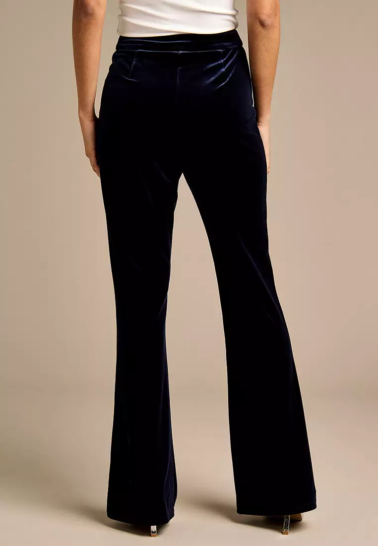 Nori Navy Velvet Boot Cut Trouser