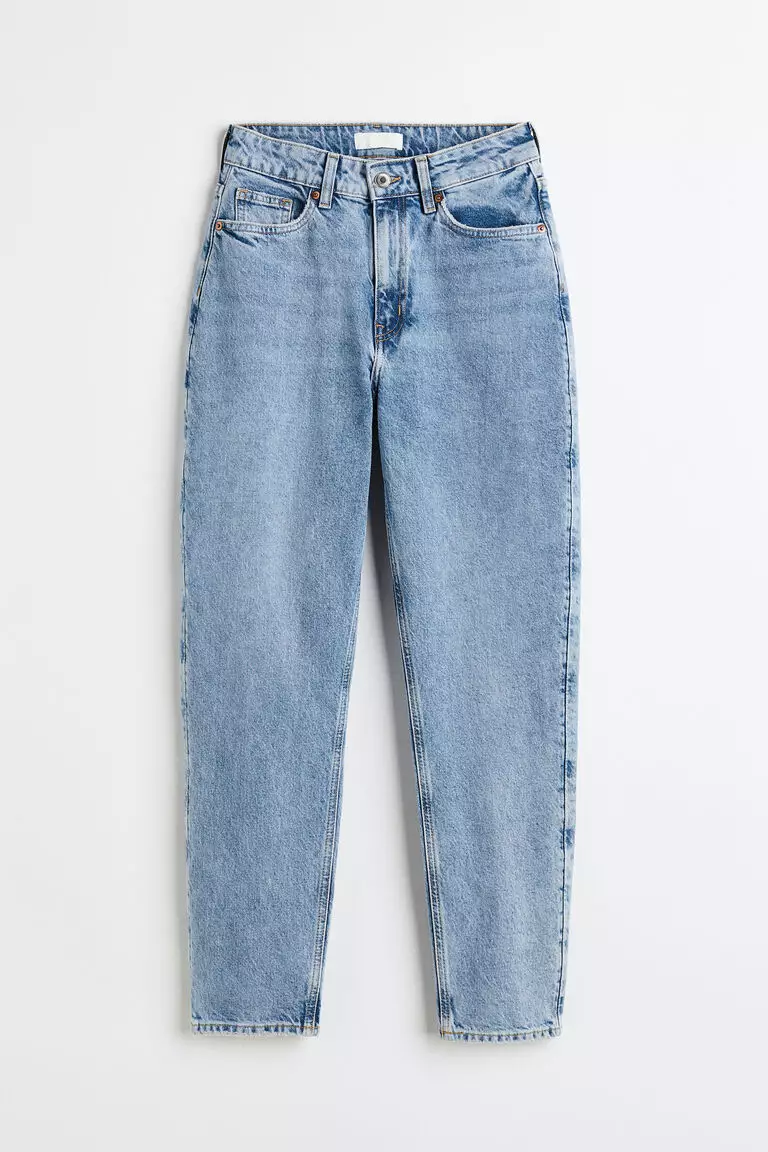 Jual H&M Slim Mom High Ankle Jeans Original 2023 | ZALORA Indonesia