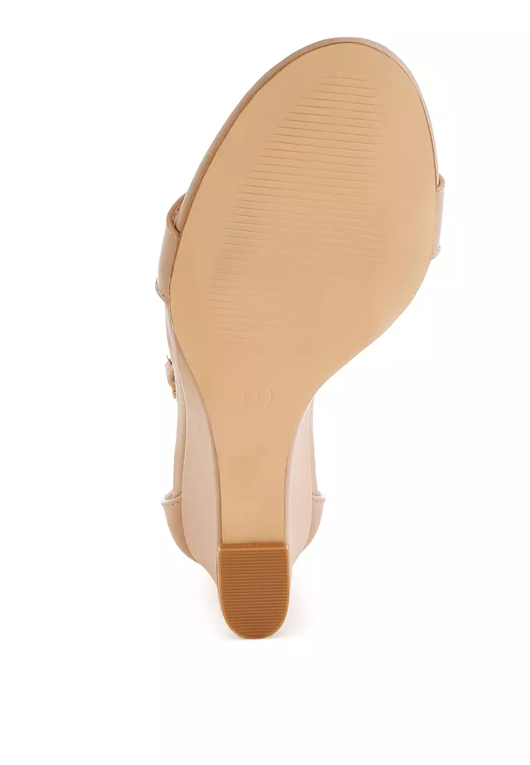 Sandal wedges ramping dari kulit asli