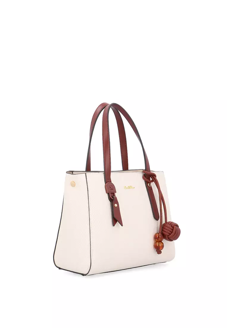 CR Mon Cherry Top Handle Bag - Beige