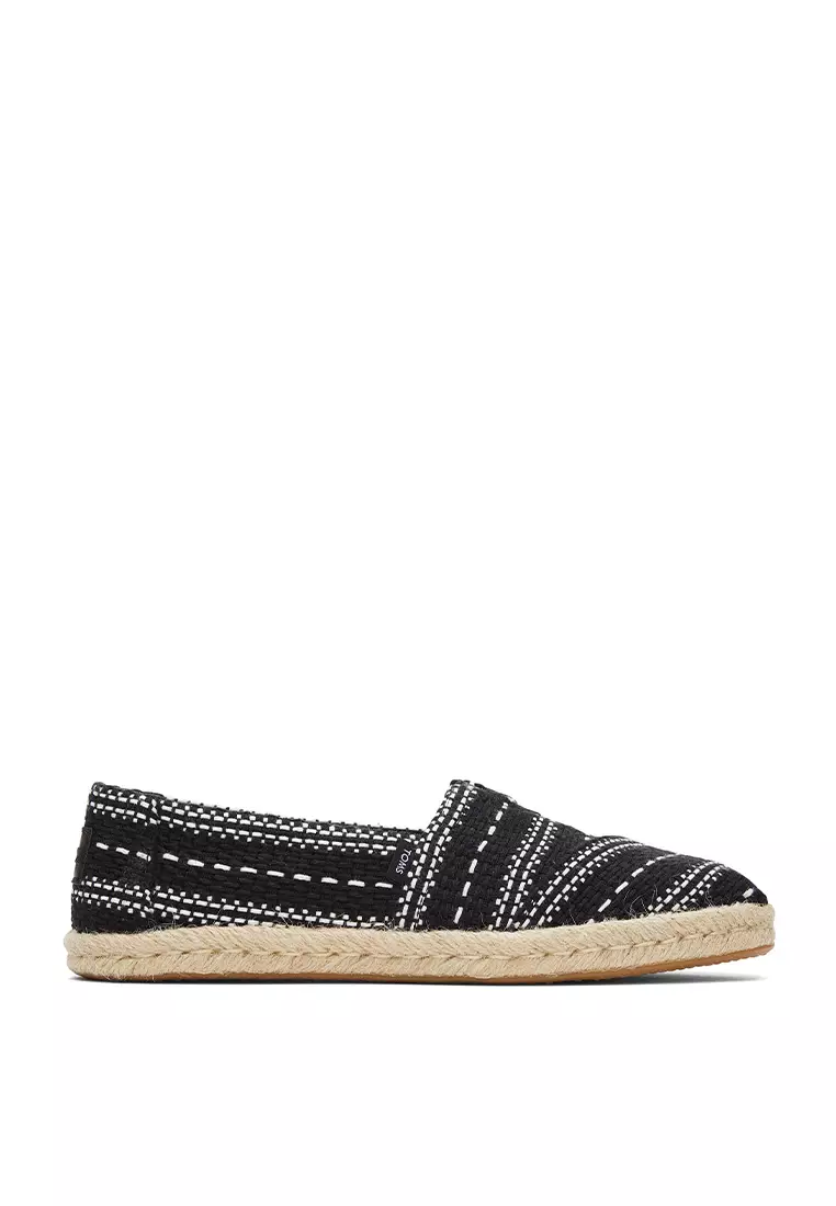 Toms black washed canvas top women's espadrilles