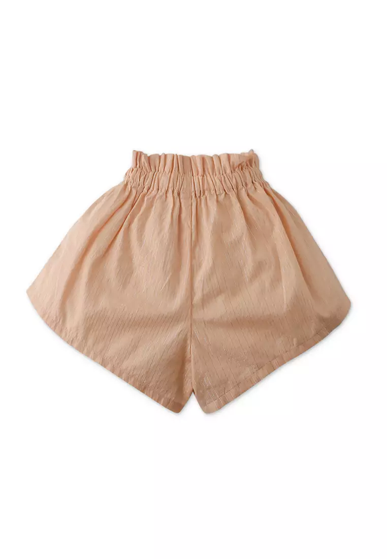 Baby Girls Stripey Lurex Shorts With Bow
