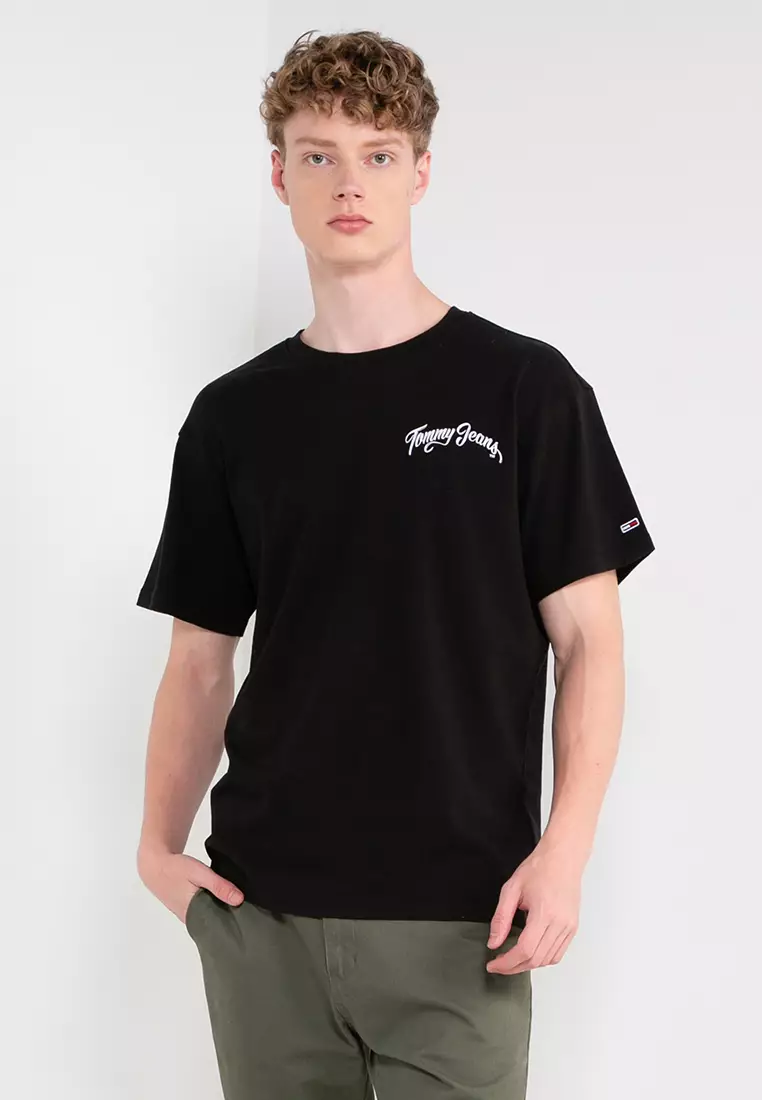 Tommy jeans black t shirt sales