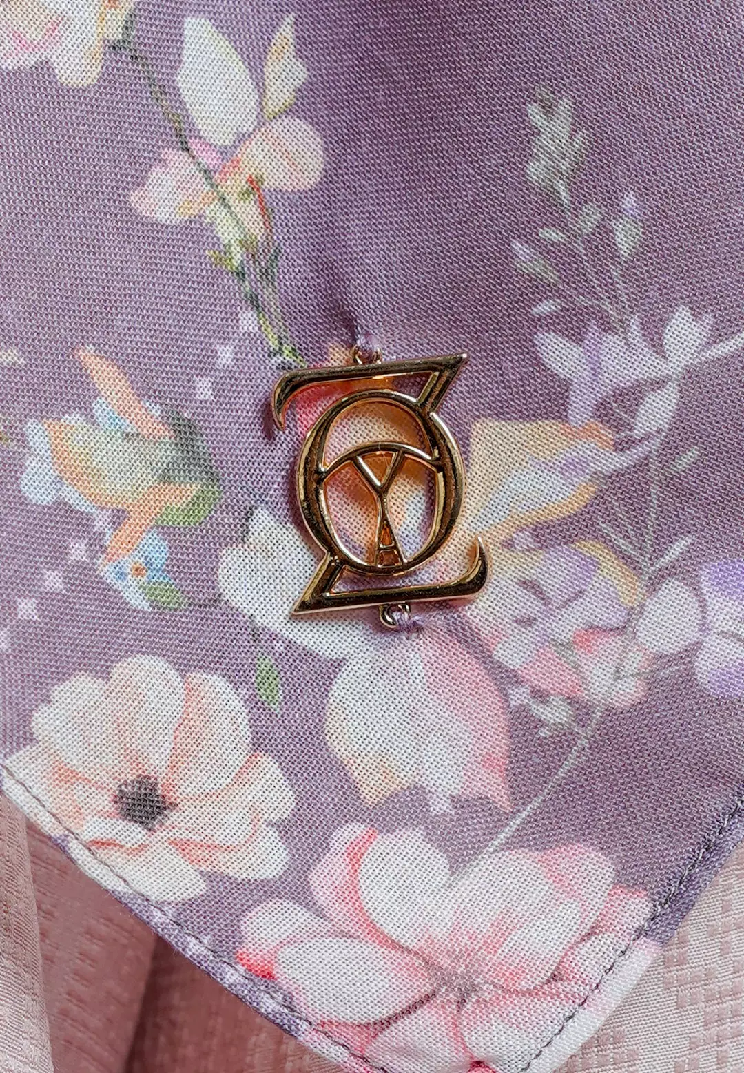 VIOLA Scarf Mauve - Kerudung Hijab Segiempat Motif With BOX - Bahan Nesla - Ukuran 115x115