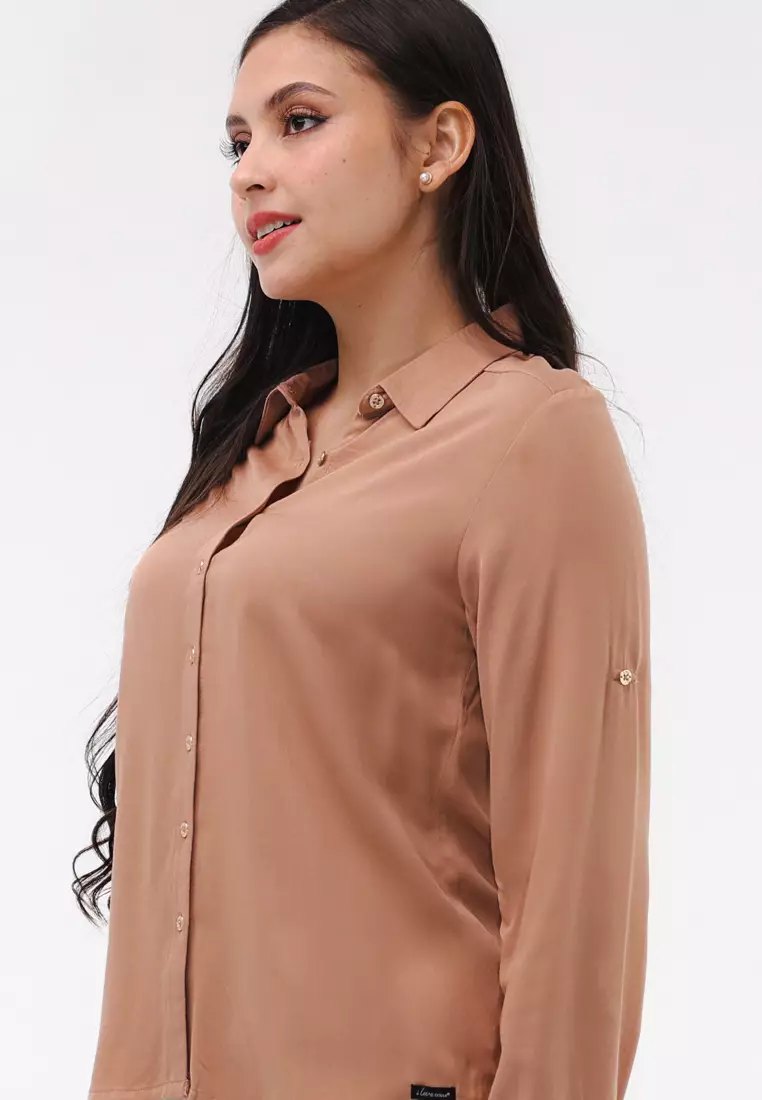 Single Twill Woven Long Sleeves Blouse