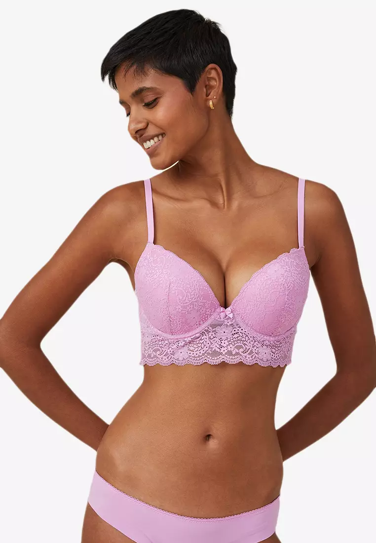 Buy Cotton On Body Ultimate Comfort Lace Longline Push Up2 Bra in