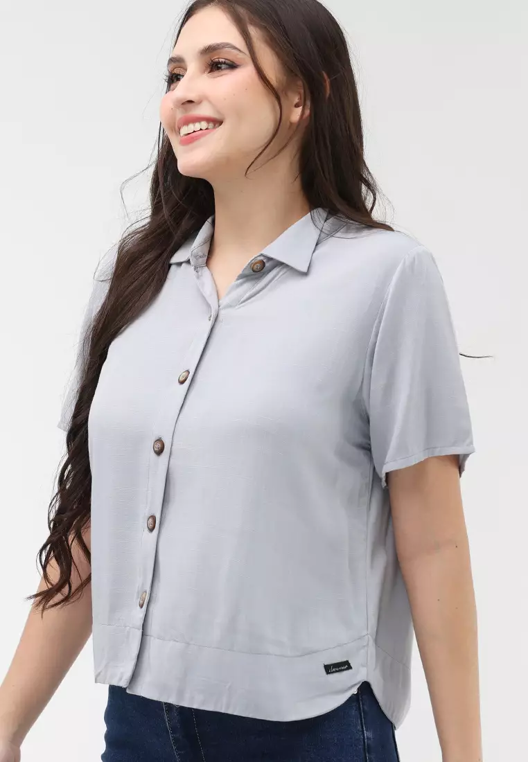 Soft Linen Woven Short Sleeves Blouse