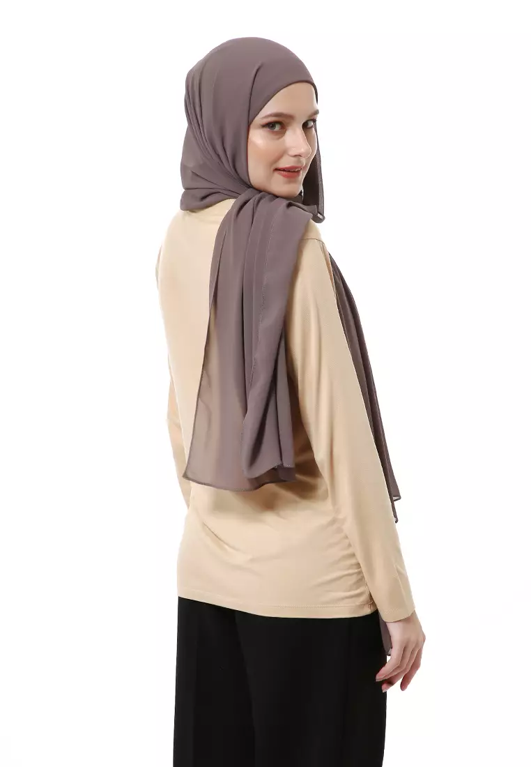 Zhalika Phasmina Motif Polos High Premium Quality - Mocca