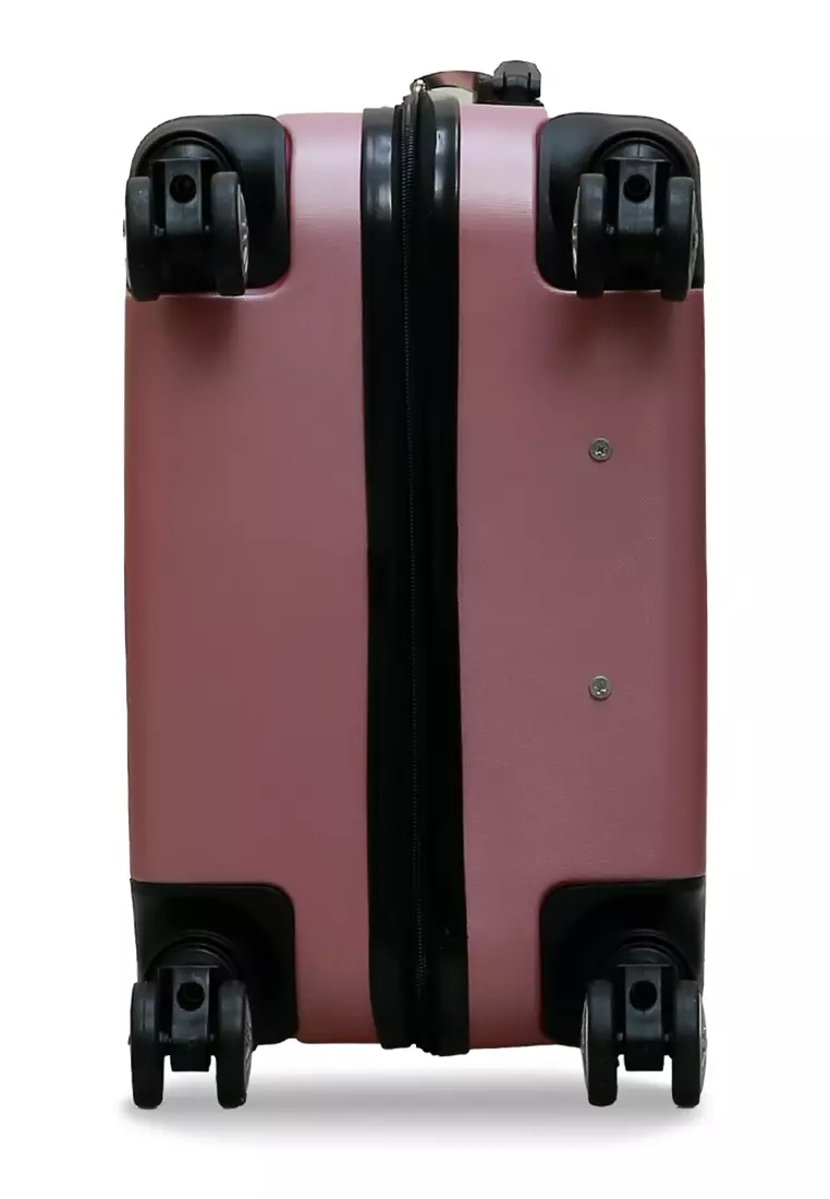 Austin Koper Hardcase Unisex Size 24 Inch Suitcase Combination Lock Large Compartment Material ABS+PVC Coated ORIGINAL - Pink