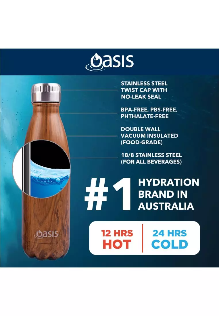 Oasis Stainless Steel Insulated Water Bottle 500ML - Whitehaven