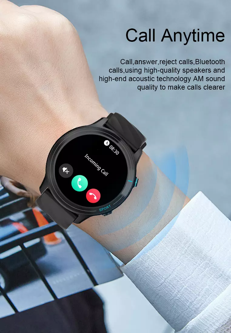SmartWatch Z123 Bluetooth Call Jam Pintar 24H Temperature Monitoring Sport Fitness Touch Screen AI Voice Assistant white dengan gelang gratis