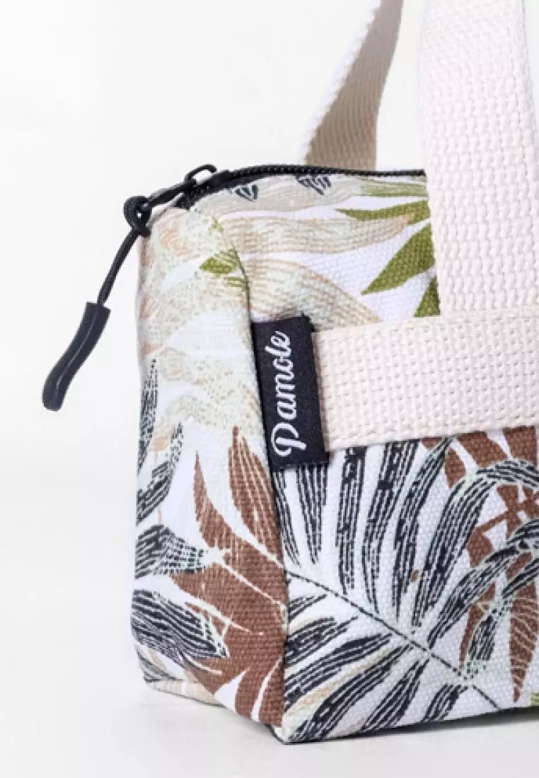 Pamole Pouch Kosmetik Bahan Kanvas Penutup Resleting - Leaf Green