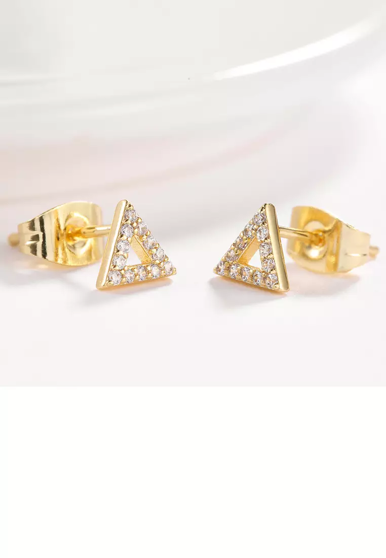 Gold cheap triangle earrings