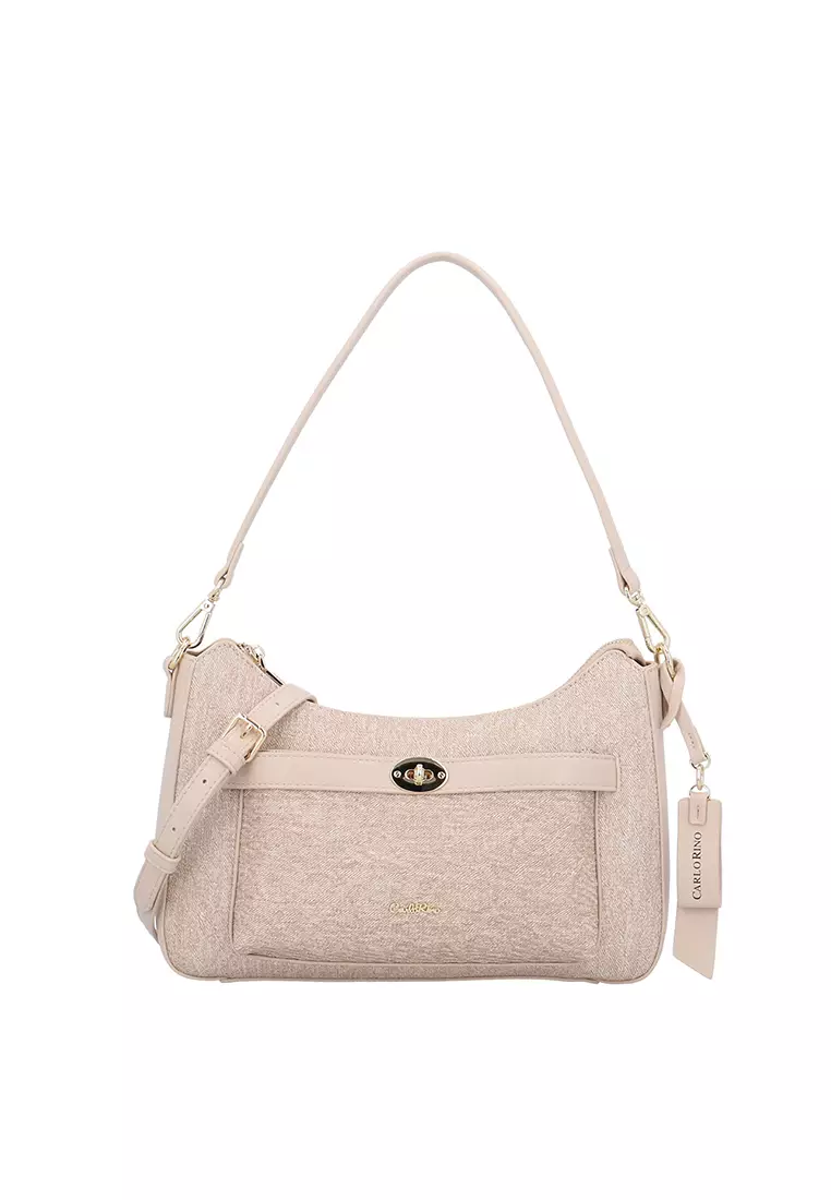 Buy Carlo Rino CR Amelia 2-Way Shoulder Bag - Nude 2025 Online | ZALORA