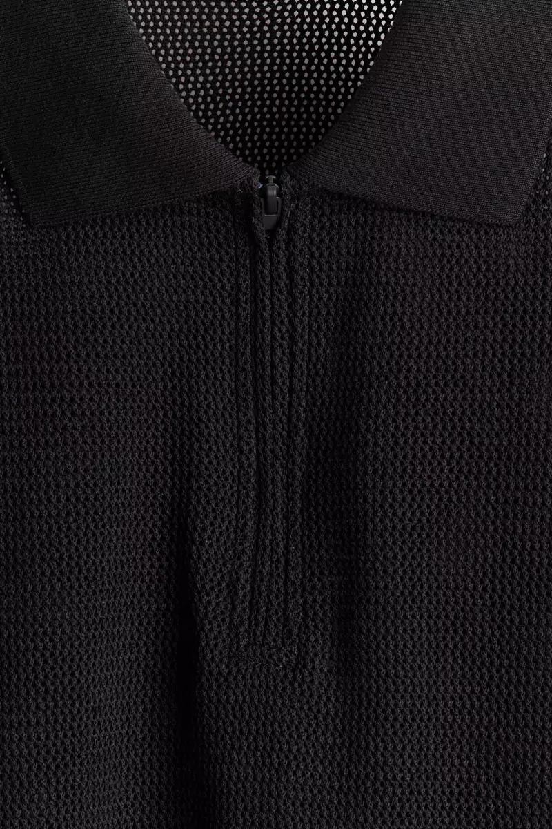 Regular Fit Hole-knit polo shirt