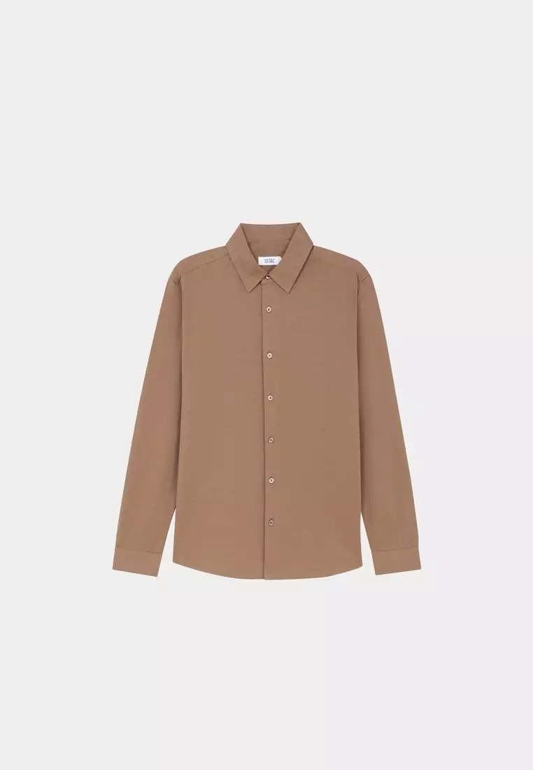 Dark Khaki Stretch Jersey Shirt